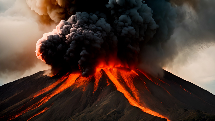 岩浆 火山 火山爆发 火山喷发燃烧