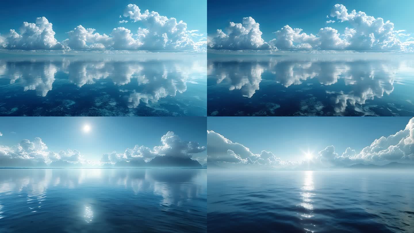 平静的蔚蓝色大海自然风景【合集】