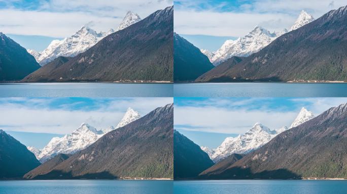 4K延时 林芝巴松措 湖泊森林雪山高原