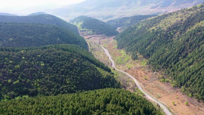 4K航拍迁安榆山群山山脉巍峨青山大好河山