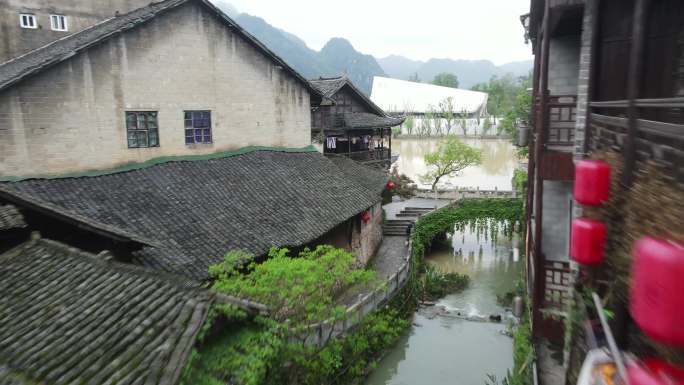 边城茶峒航拍素材