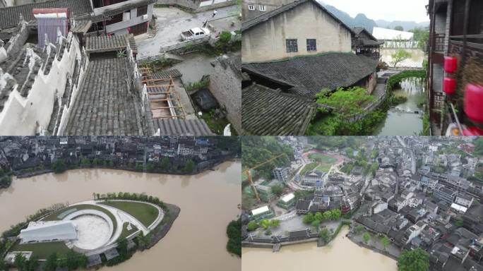 边城茶峒航拍素材