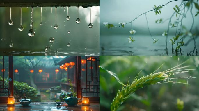 谷雨下雨节气雨天森林