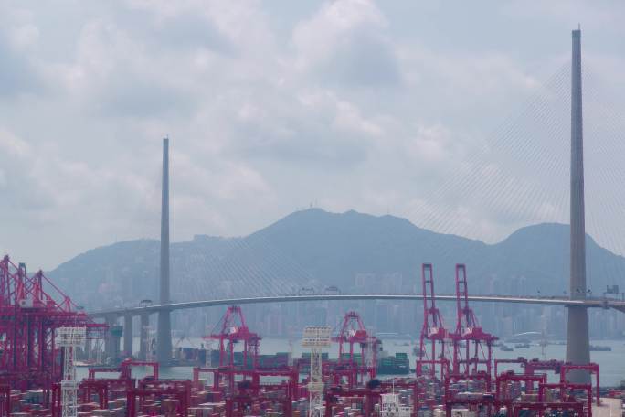 香港的繁忙码头延时