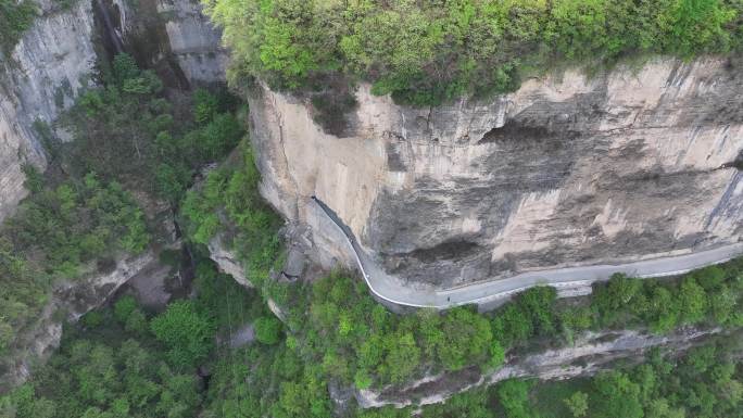 挂壁公路汉中人文景观汉中旅游宣传悬崖梯田