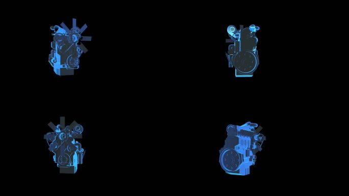 发动机全息蓝色科技通道素材