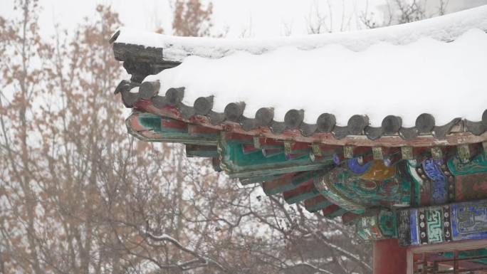 雪天古建筑 中式雪景