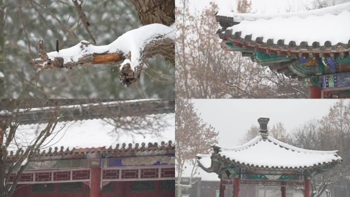 雪天古建筑 中式雪景