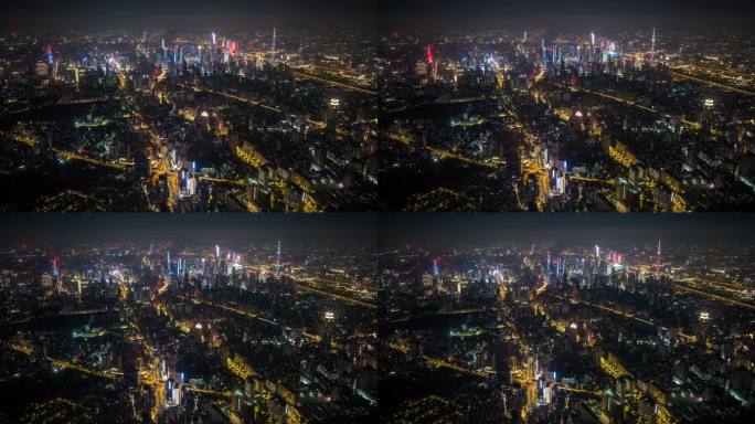 超高空下的广州城市夜景