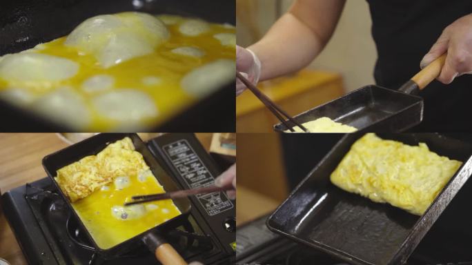 日式料理 玉子烧制作全流程 升格 慢动作