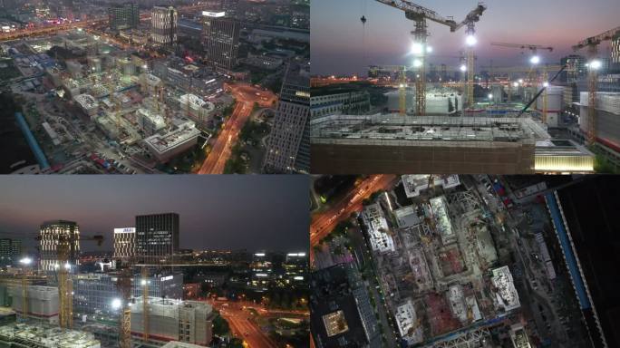 建筑工地夜景视频