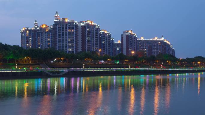 三水东海蓝湾夜景延时摄影