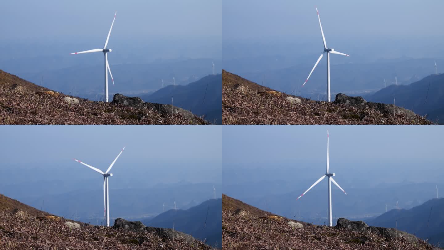 山区大山风电场清洁能源大风车