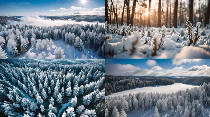 森林大雪 大雪 雪景