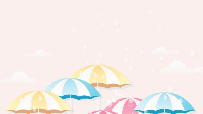 卡通抽象雨雪雨伞背景