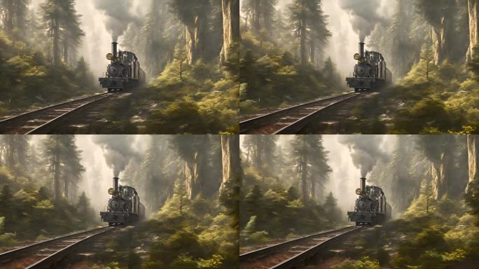 原始森林铁路火车