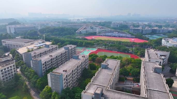 星海音乐学院广州大学城校区航拍东区校园风