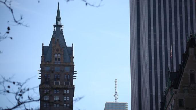 美国华盛顿纽约地标性建筑雕像街头空镜