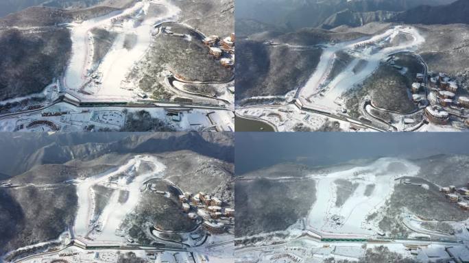 4K安吉云上草原滑雪场雪场光影