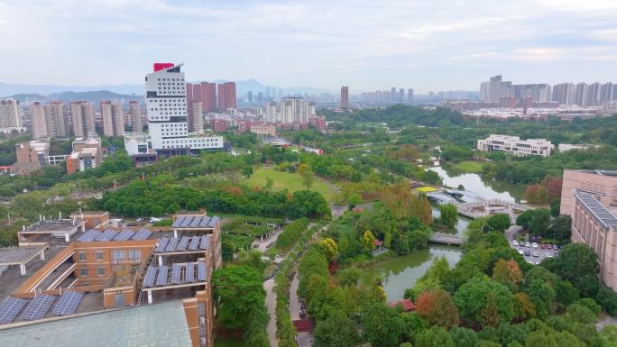 福州大学旗山校区航拍校园风景风光