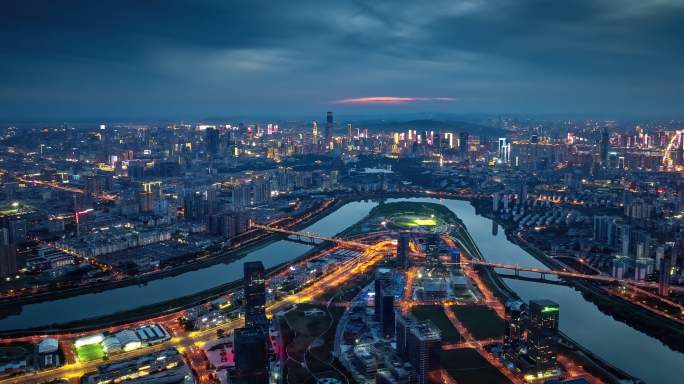 4k长沙马栏山夜景延时