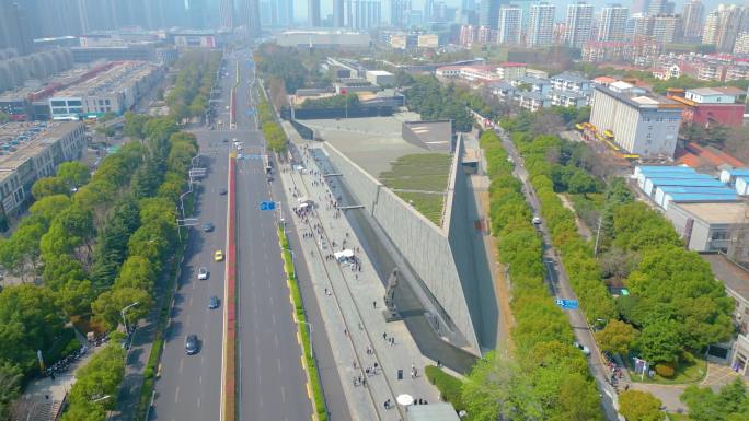 江苏省南京市建邺区城市风景航拍素材