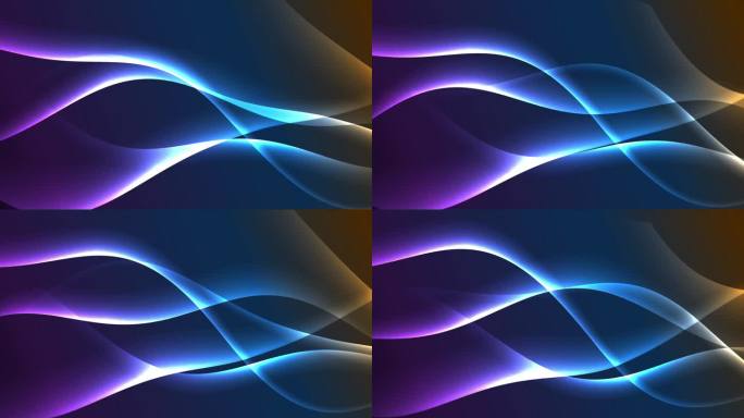 紫蓝曲线光效抽象波浪线条背景