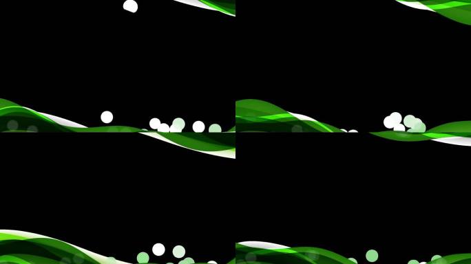 绿色抽象曲线波浪粒子边框遮罩