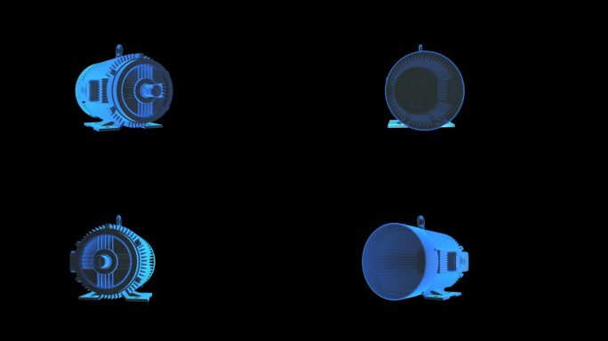 发动机全息蓝色科技通道素材