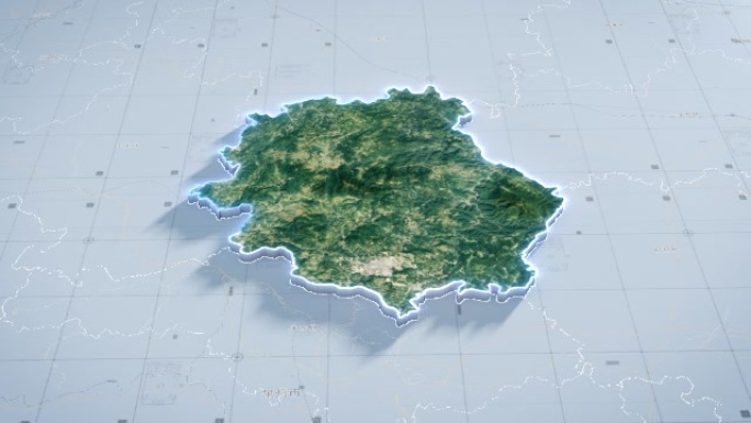 德化县地图云中俯冲干净简约亮色三维区位