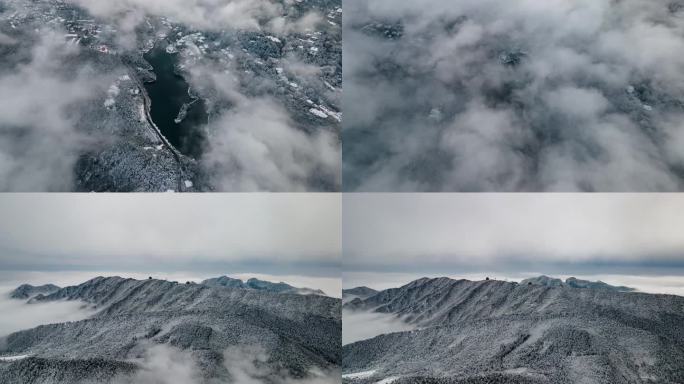 庐山雪景航拍延时