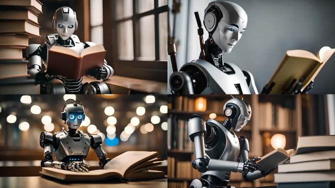 【原创4K】机器人读书看书学习合集