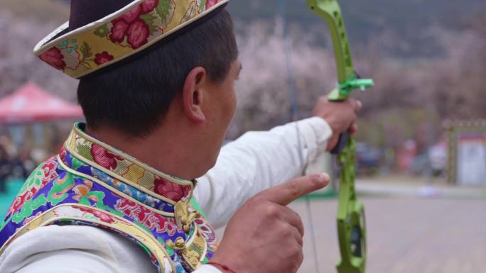 4K林芝桃花园射箭比赛 桃花村