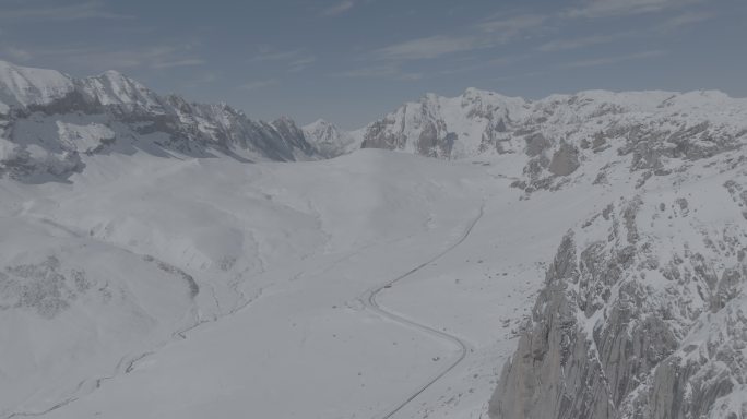 甘南迭部洛克之路航拍雪景DLOG