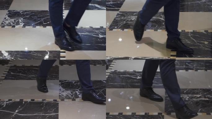 皮鞋走在地板上