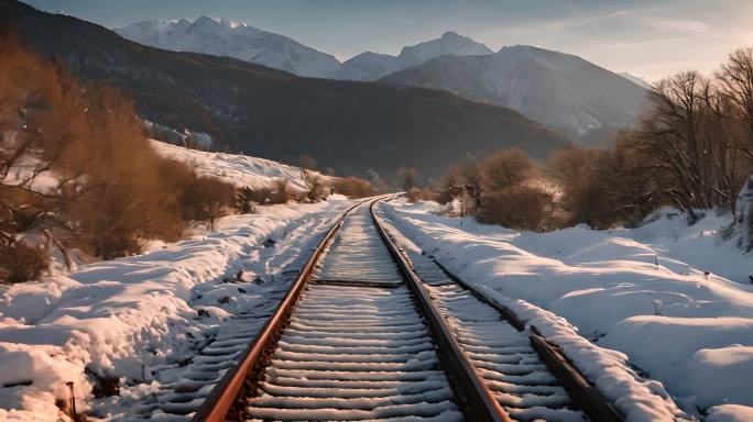 铁路雪景