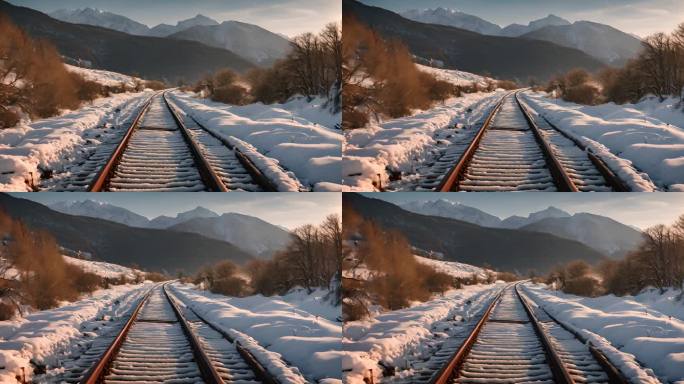 铁路雪景