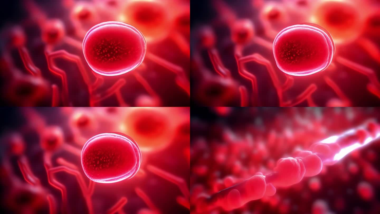 单红色杆状细菌细胞血管图像 AI摄影