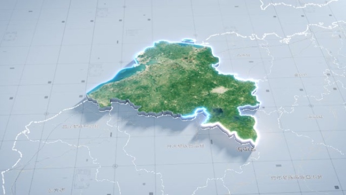 儋州市地图云中俯冲干净简约亮色三维区位
