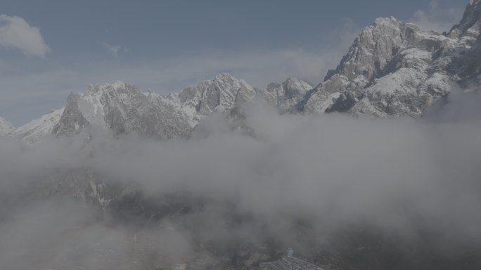 甘南迭部扎尕那雪后云海航拍DLOG