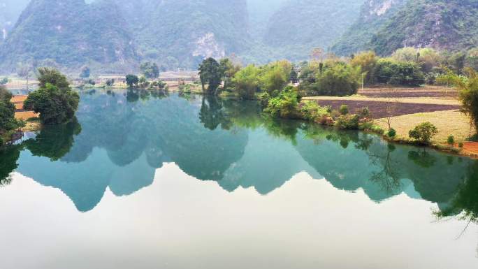 广西山水田园地质地貌风景