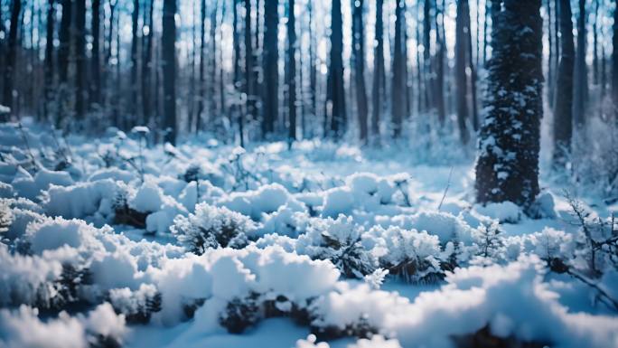 森林大雪 大雪 雪景