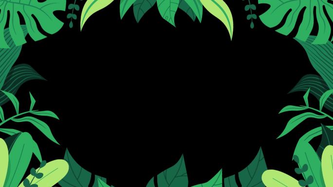 热带雨林植物树叶边框遮罩