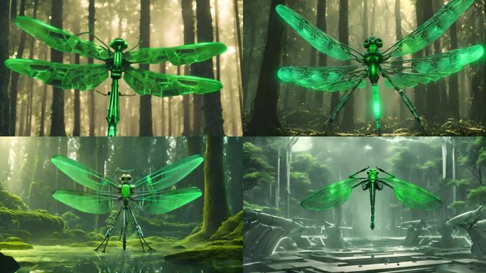 科幻蜻蜓机器人翅膀