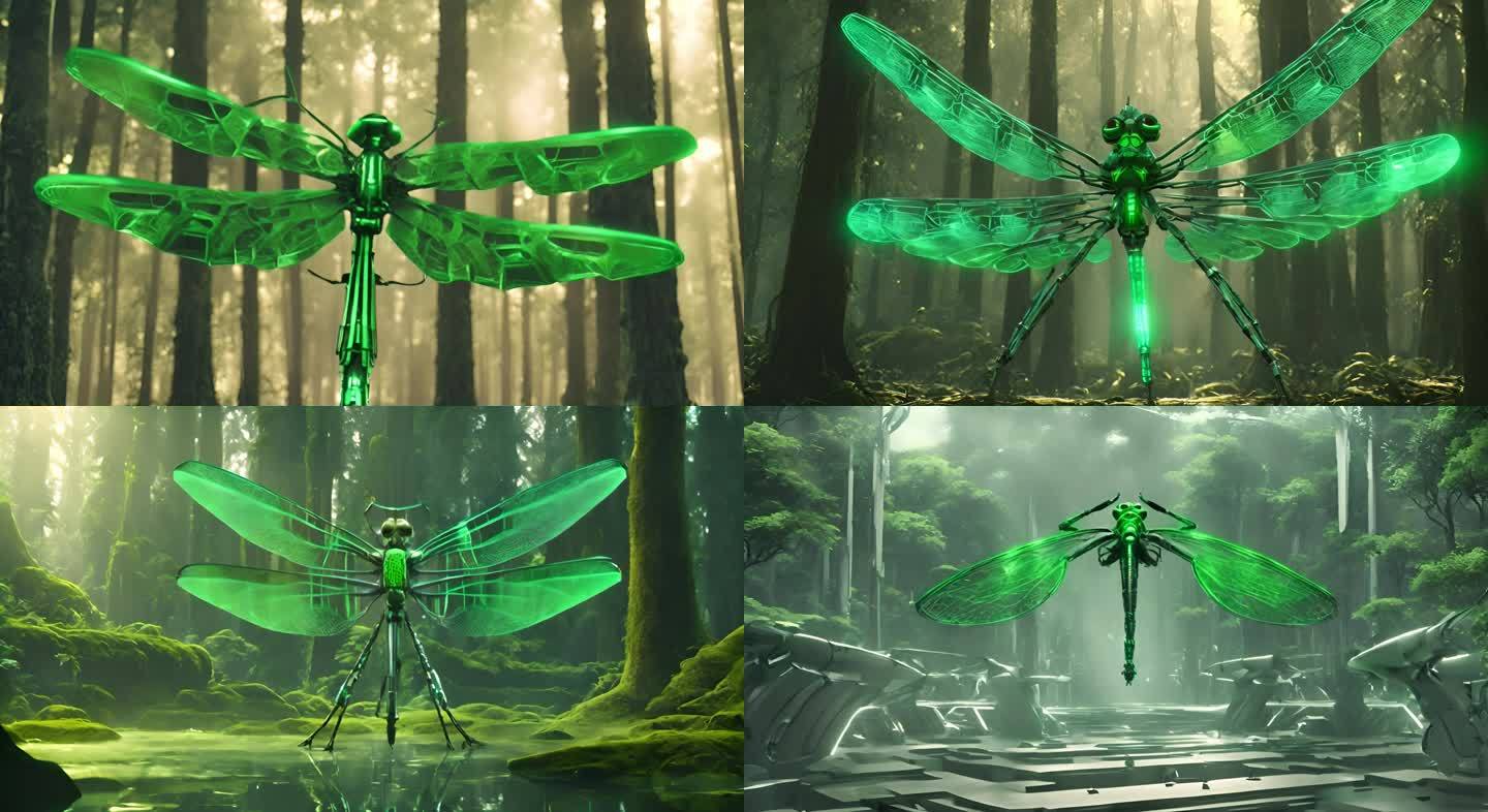 科幻蜻蜓机器人翅膀