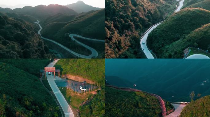 水库 山间公路 高山 山川