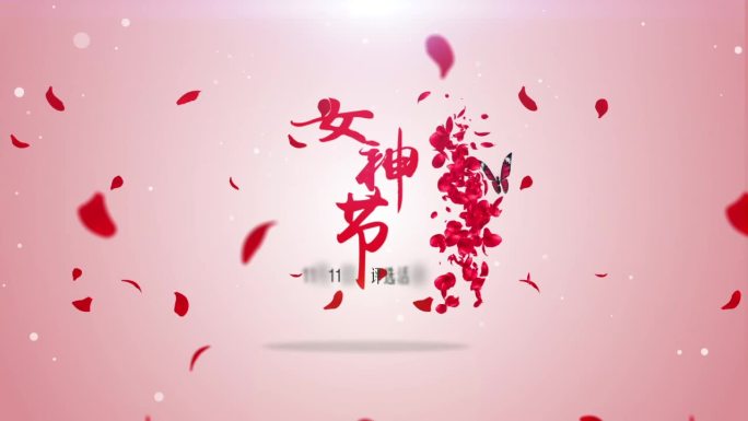 玫瑰花瓣揭示logo动画片头