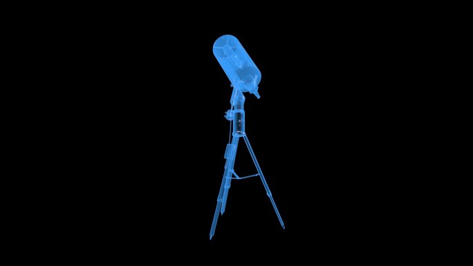 望远镜科技蓝色全息投影