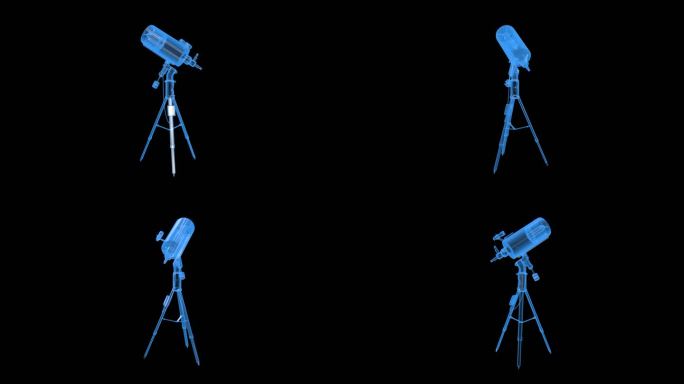 望远镜科技蓝色全息投影