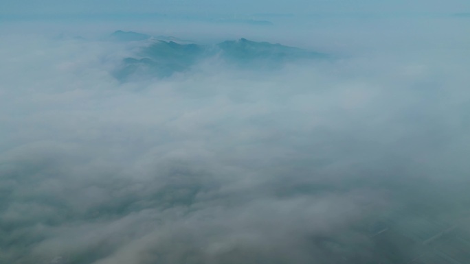 美丽自然风光航拍山景雾景